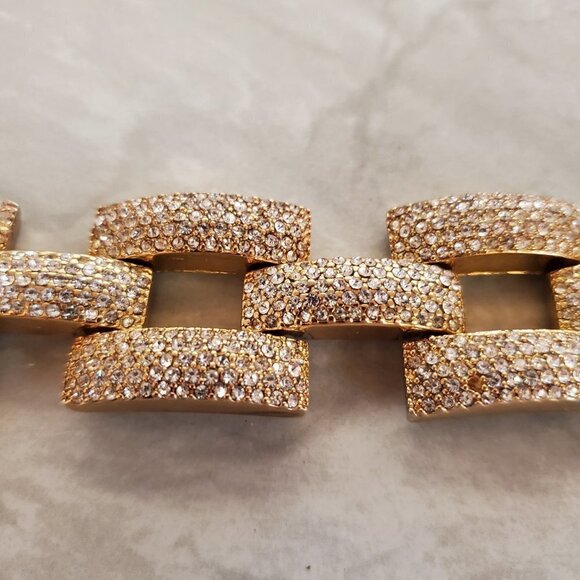 ✨ J.Crew Rhinestone Crystal Pave Link Statement Bracelet ✨ - Picture 5 of 15